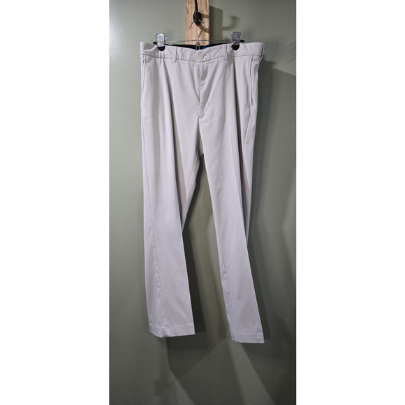 Roundtree Yorke Stone Performance Andrew Straight Fit Pleated/Cuff Pants 36 X 32 - Picture 1 of 5